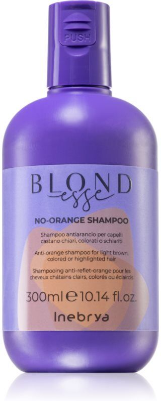 Inebrya BLONDesse No-Orange Shampoo Nærende shampoo neutraliserer orange undertoner 300 ml