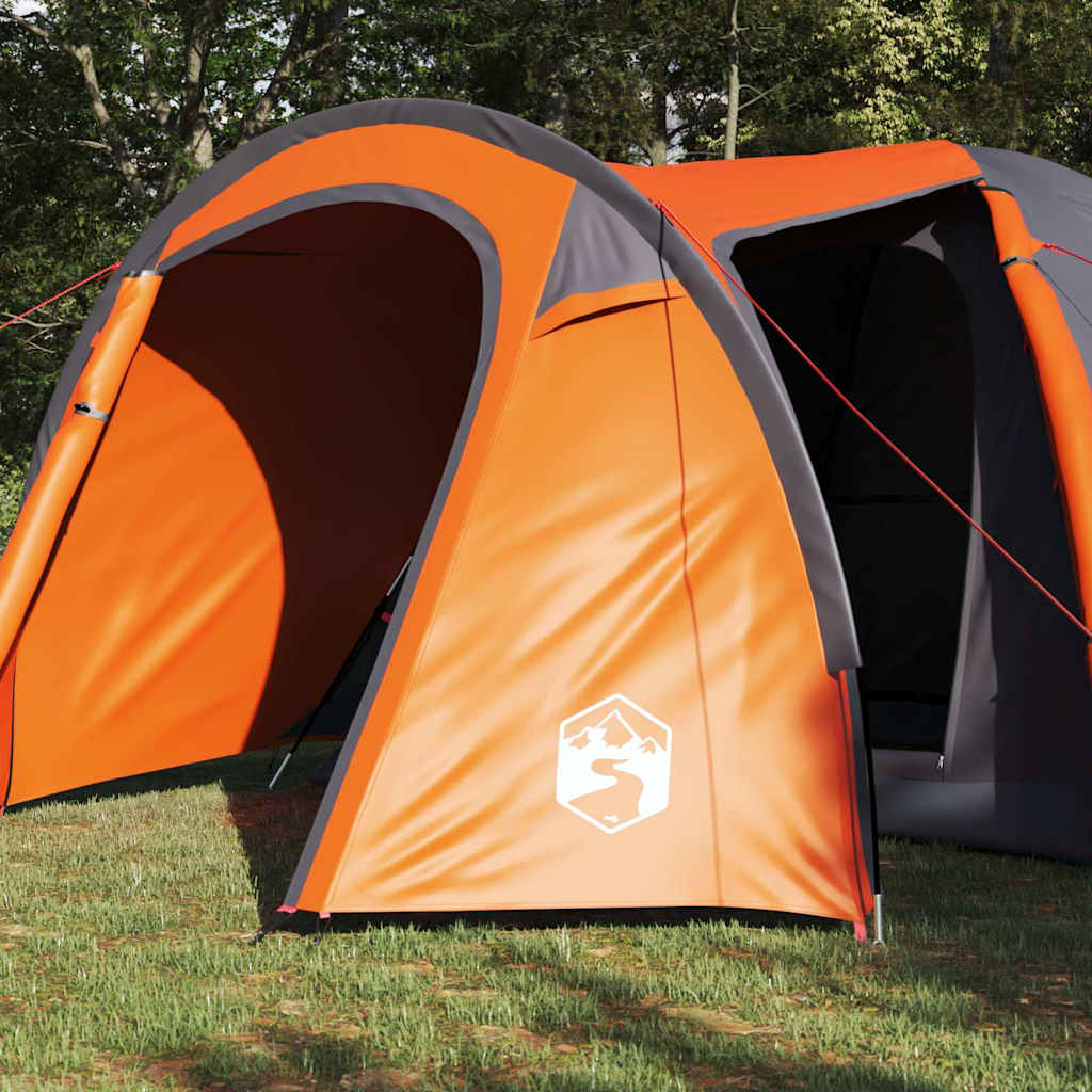 vidaXL Tente Dôme 6 personne Gris et orange