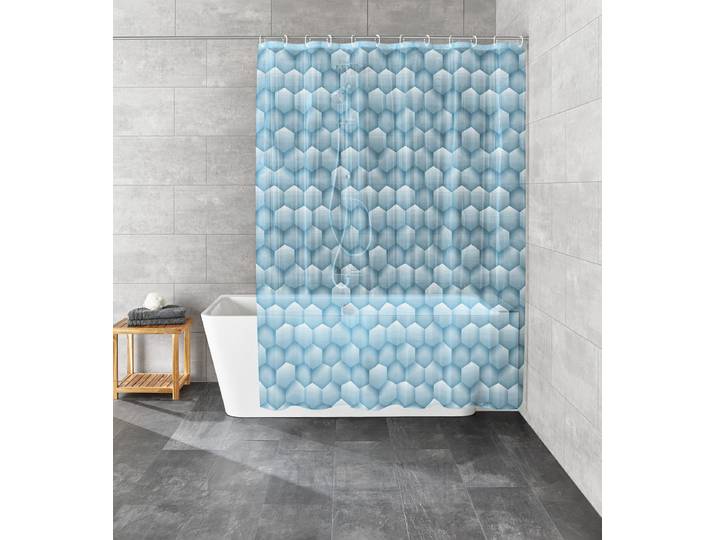 Duschvorhang Honey Polyethylenvinylacetat Blau/Hellblau 180 x 200 x 0cm