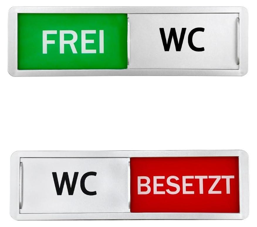 Dripio WC-bordje vrij/bezet, 17,8 cm, zelfklevend, rood/groen