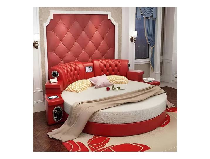 JVmoebel Rundbett Designer Doppelbett mit exklusivem Gestell und harmonischer Formgebung (Nur Bett), Made in Europa