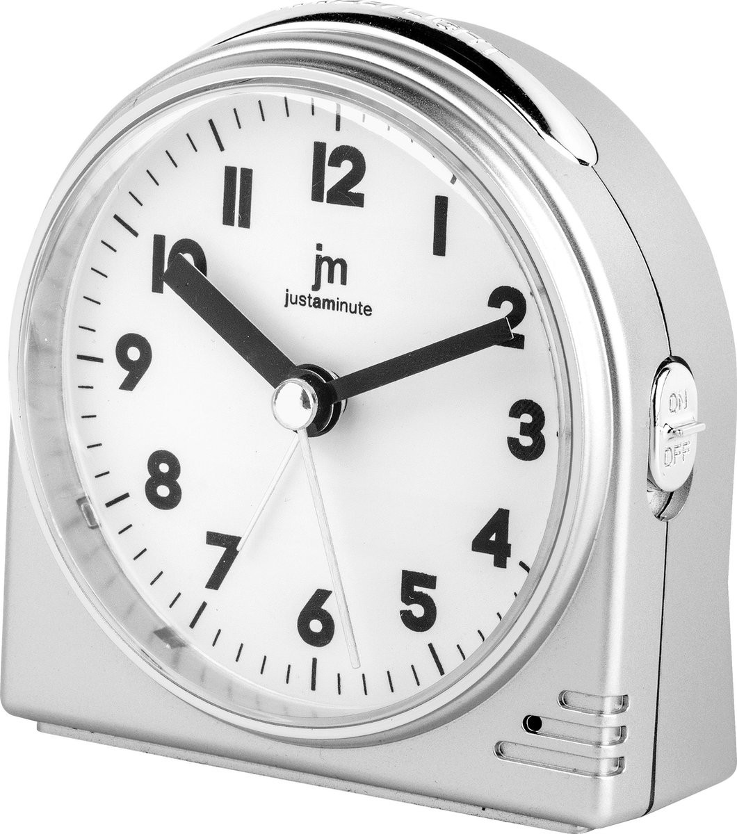 Just a Minute Wekker Zilver Stil Uurwerk