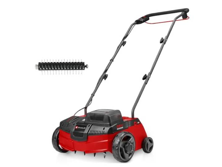 Einhell Akku-Vertikutierer-Lüfter GC-SA 36/31 Li-Solo PXC 36 V 31 cm Arbeitsbreite einstellbare Arbeitstiefe Messer- & Lüfterwalze ohne Akku