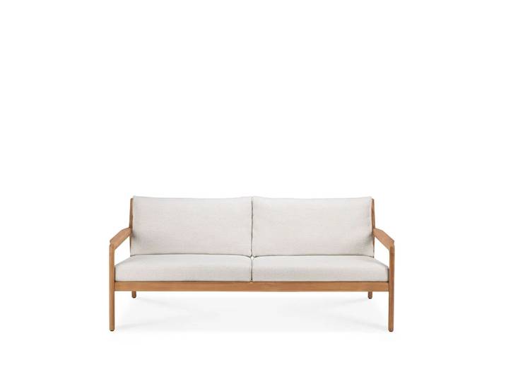 Ethnicraft Jack Outdoor Sofa 2-sitzig teak Offwhite, Teakgestell