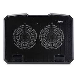 hama 00126806 Laptop-Kühler Black Metal, neigbar, leise, 2 Lüfter, 40 cm (15,6), Schw.
