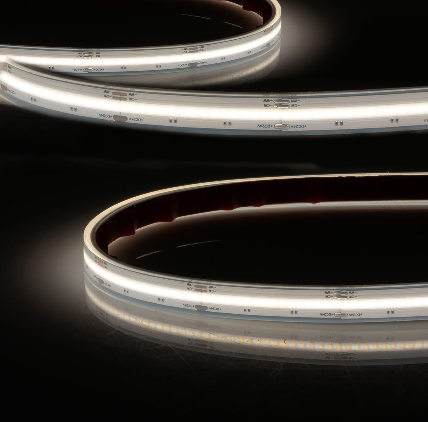 Isoled Led Aqua Cob927/965 Linear Flexband, 24v, 7w+7w, Ip68, Weißdynamisch, 640 Led/m