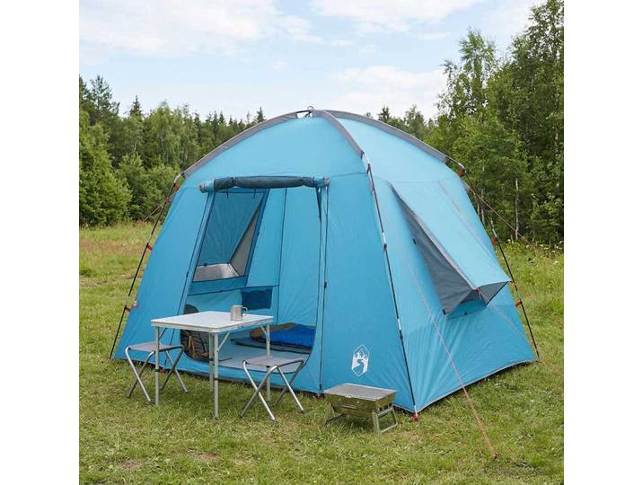 vidaXL Hütten-Zelt 3 Personen Blau Polyester