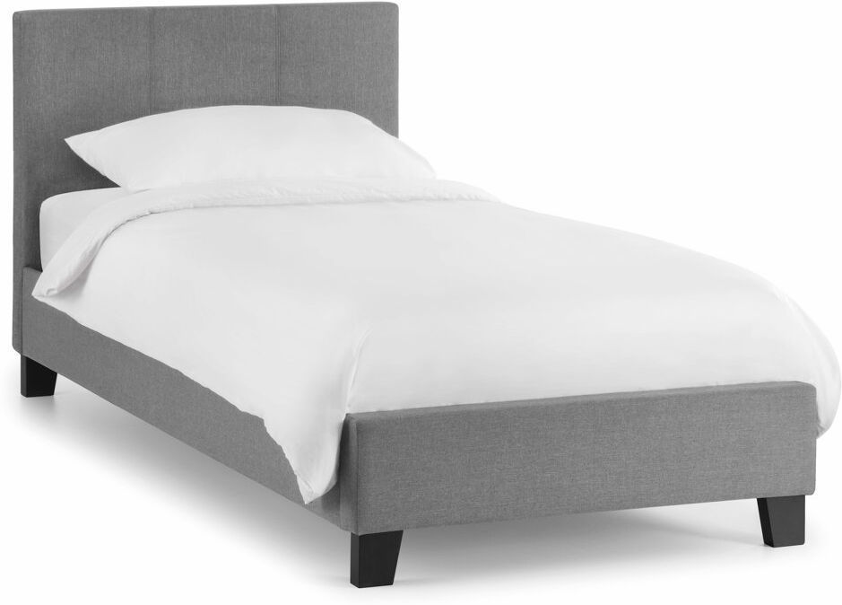 Hashtag Home Lilianna Upholstered Bed with Mattress Gray Single