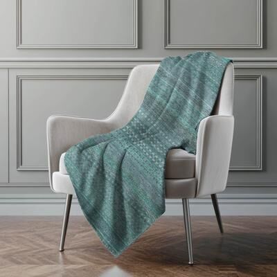 Addison Rugs Premium Machine Washable Boho Stripes Sherpa Throw Blanket