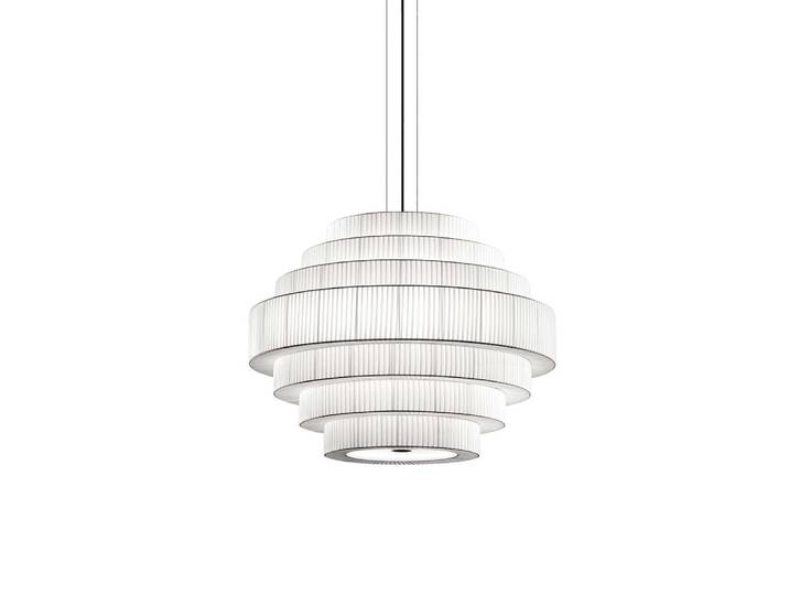 BOVER lampe à suspension MOS 03 (Ruban blanc translucide - Fer, verre)