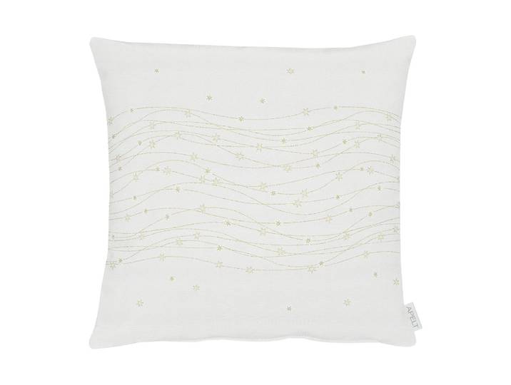 Coussin 1504 Blanc/Blanc/Doré 48 x 48cm Tissu mélangé