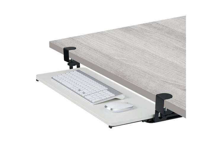 Ausziehbare Tastaturablage zum Klemmen Weiss-Schwarz