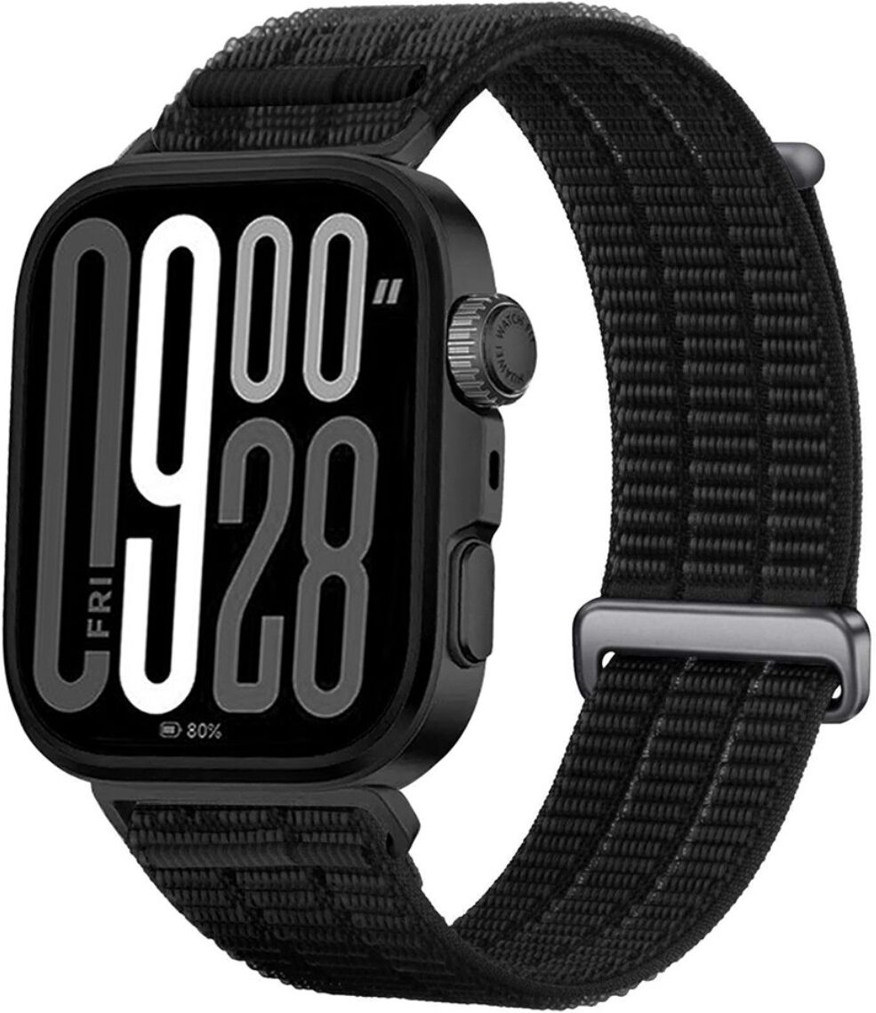 INF Cloud-Sense Gradient Nylon Uhrenarmband mit Klettverschluss, atmungsaktives verstellbares Armband, kompatibel mit Huawei Schwarz