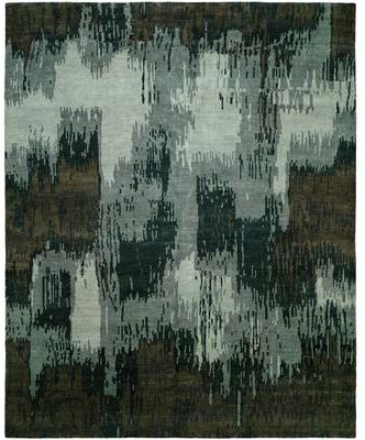 Natori KALATY Modern Blue Hand-Knotted Wool Area Rug