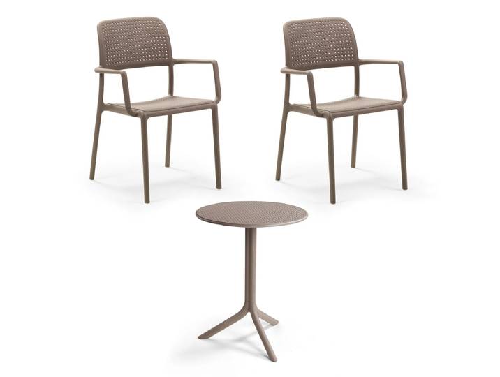 Nardi - Bora Armlehnstuhl (2x) + Step Tisch, tortora