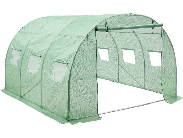 Gewächshaustunnel Dornbirn 300x300x200cm Treibhaus PE-Gitterfolie Grün