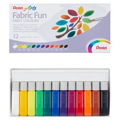 Pentel Arts FFPC1-12 Stoffmalfarbe farbsortiert 12 x 6,0 ml