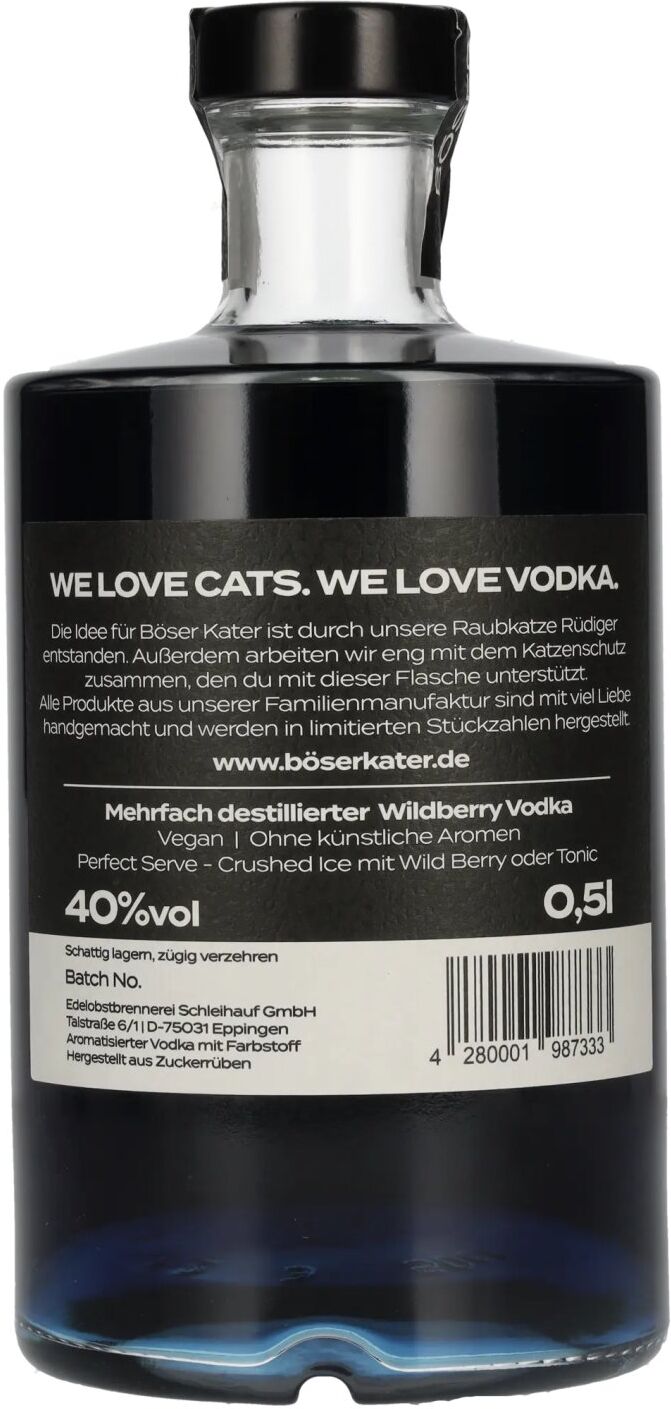 BÖSER KATER Wildberry Colour Changing Vodka 40% Vol. 0,5l