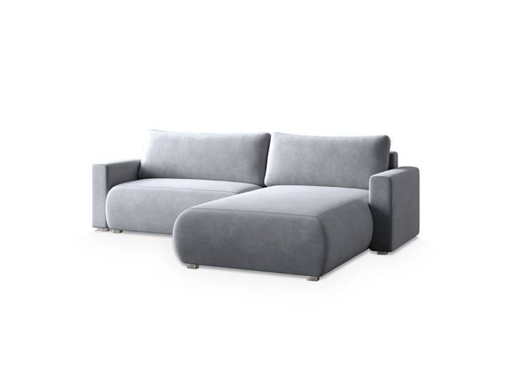 Canapé d'angle TURIN Canape Convertible - Angle - 3 places - 265x183x83 cm - Tissu velours MONOLITH 84 - Gris