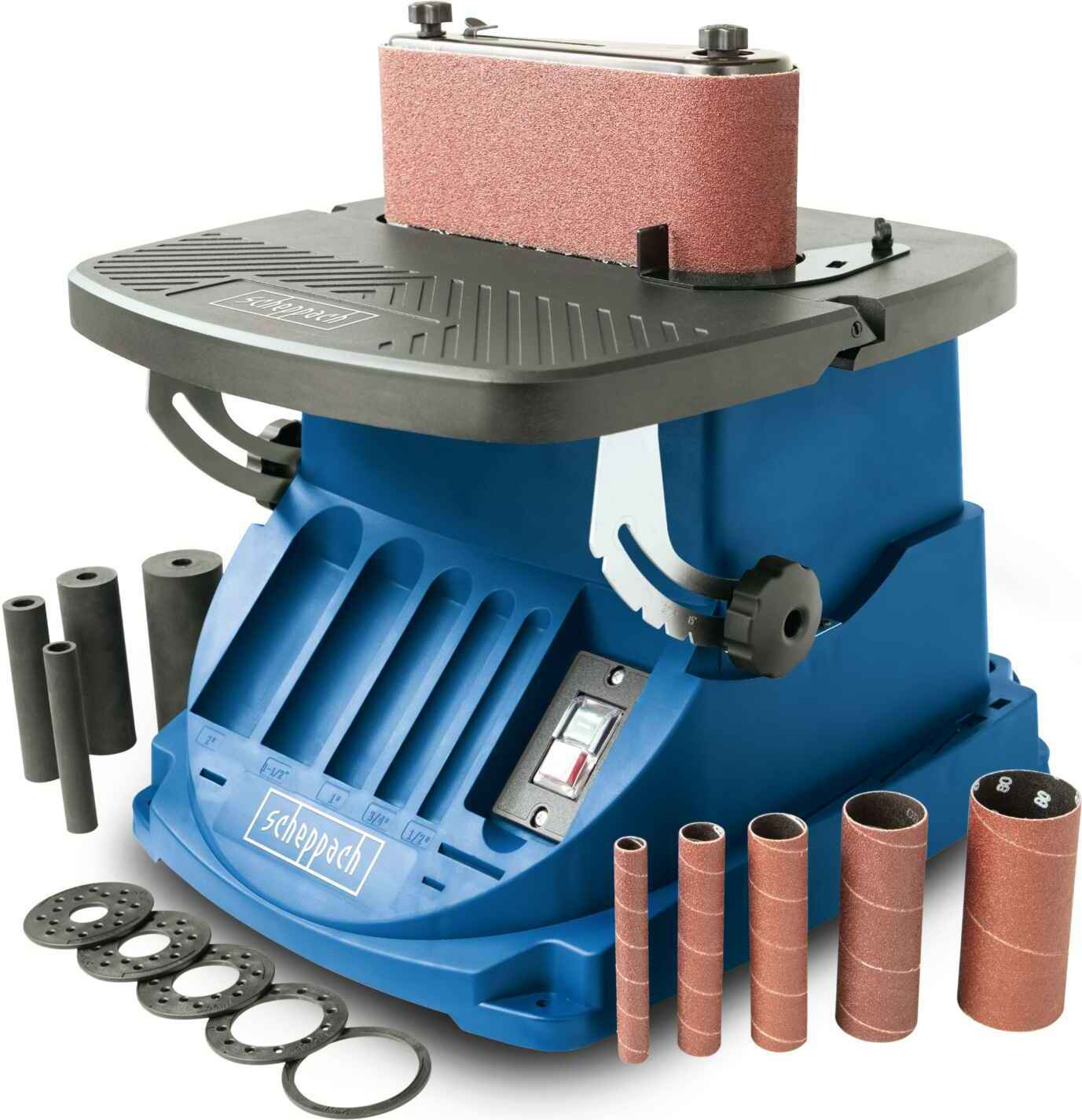 Scheppach OSM600 oscillerende spindelslijpmachine met 450W vermogen en accessoires