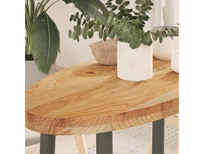 ZXQVLMRS Eichenholz Tischplatte 80x40x4 cm Oval Hellbraun Massivholz Robustes Eichen-Design, Vielseitig einsetzbar, Einfache Reinigung