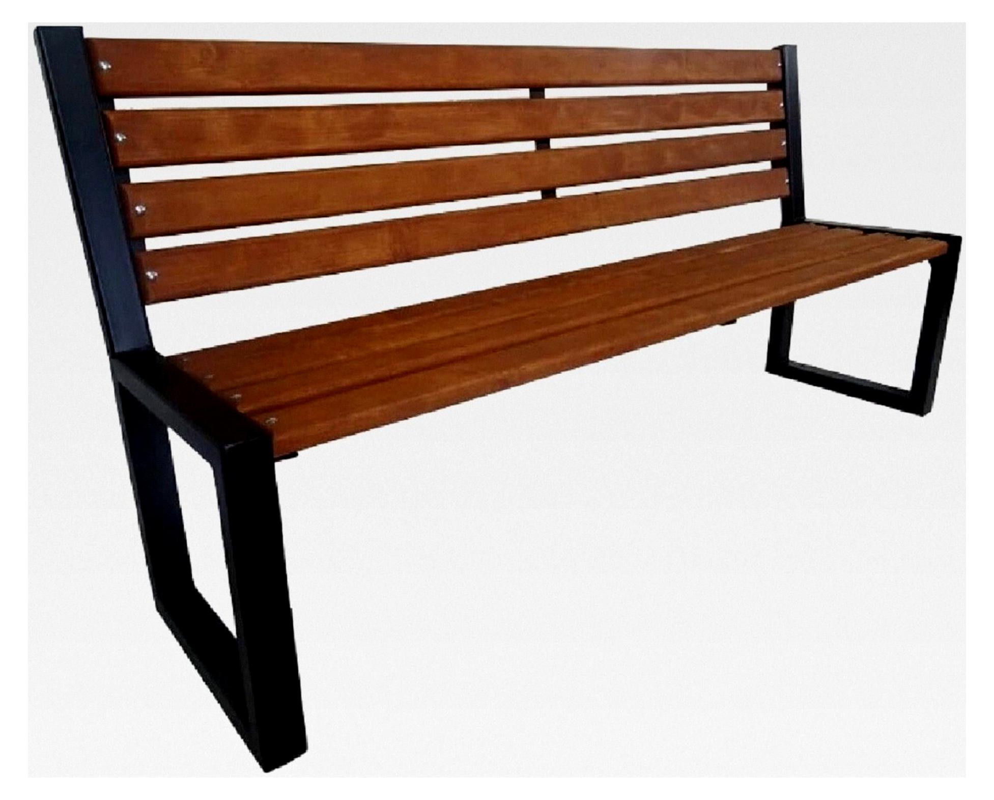 Gartenbank 3-Sitzer für Garten und Terrasse aus wetterfestem Metall und Holz
