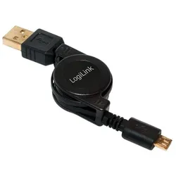 LogiLink Ausziehbares USB 2.0 zu Micro USB B 5pin Kabel 75 cm