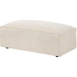 OTTOMANE Samtstoff Hellbeige Hellnar