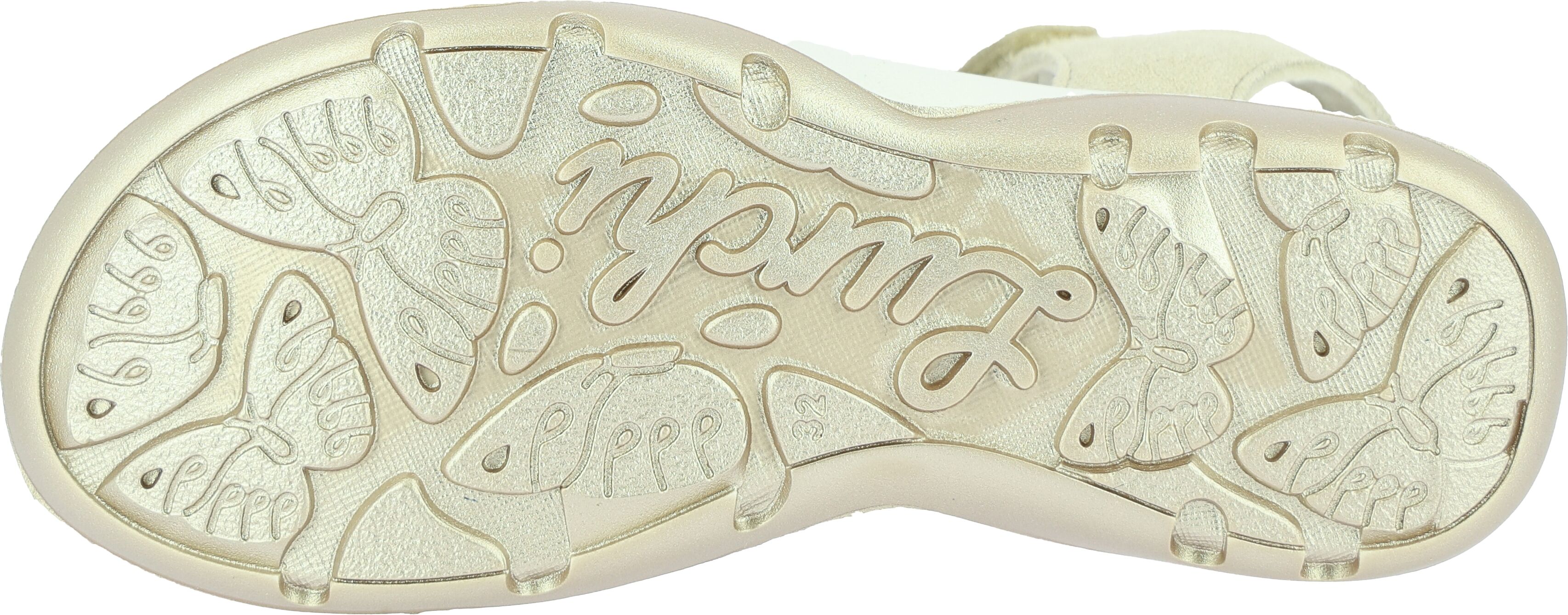Sandale LURCHI "Fiori", Mädchen, Gr. 34, beige, Veloursleder, Schuhe Sandale, Klettschuh mit Leo-Muster, Grössenschablone zum Download beige 34