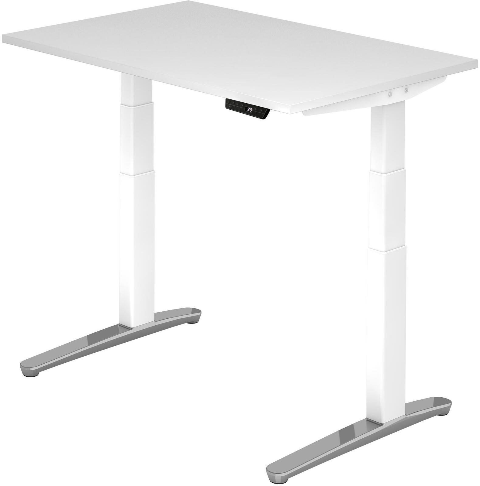 HAMMERBACHER elektrisch höhenverstellbarer Schreibtisch VXBHM12/W/WC weiß