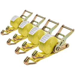 VEVOR Spanngurte, 38,1x3048 mm, Hochleistungs-Zurrgurte mit Doppel-J-Haken, 3000 kg Bruchlast, Tragetasche, Ratschenmechanismus für Umzüge, Anhänger, Motorräder, Kajaks, Autodächer, 4er-Pack