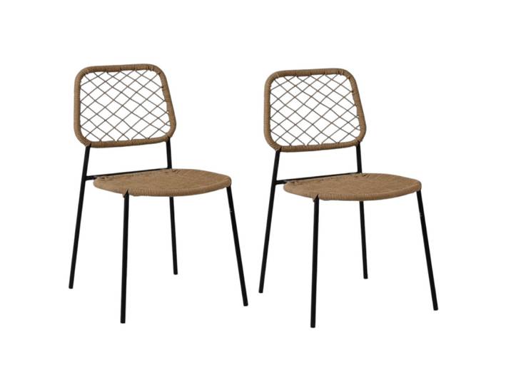 Set de 2 chaises en corde naturelle
