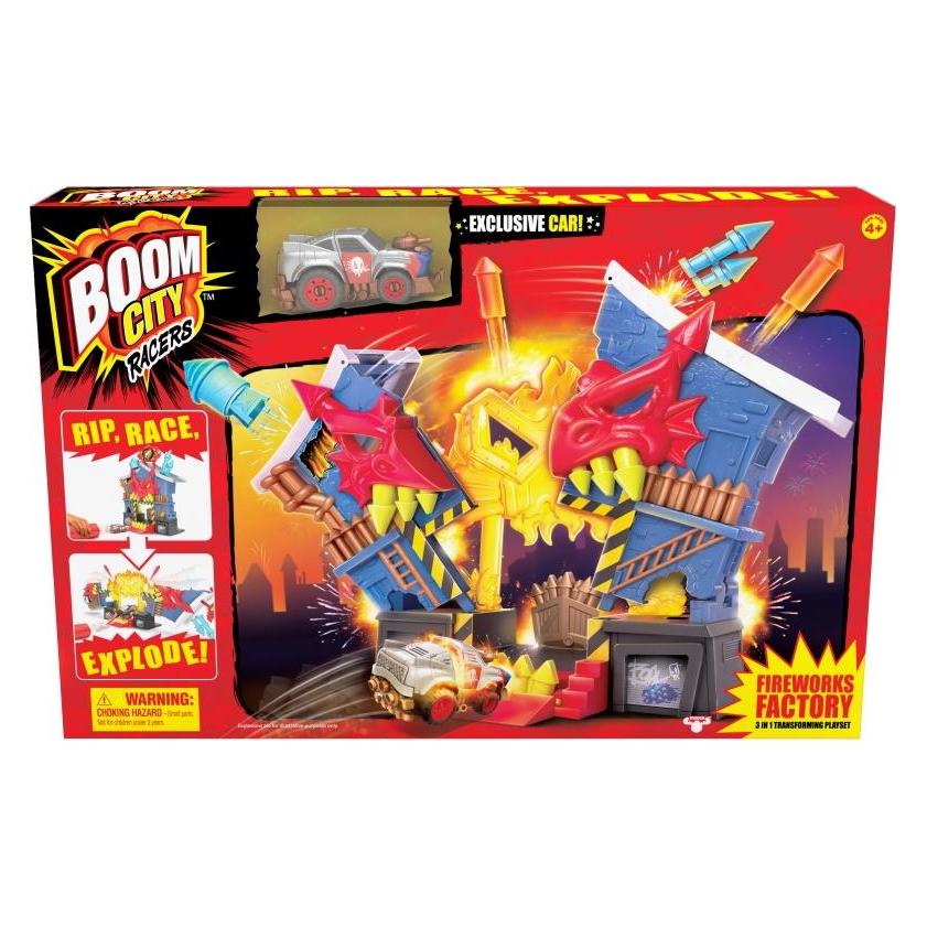 Zuru Boom City Racers Fireworks Factory - 3-in-1-Spielset - Rip, Race, Explode Sammelspielzeug, Au (20163)