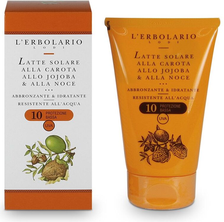 L'Erbolario Latte Solare Alla Carota, Allo Jojoba & Alla Noce  Spf 10 125 ML