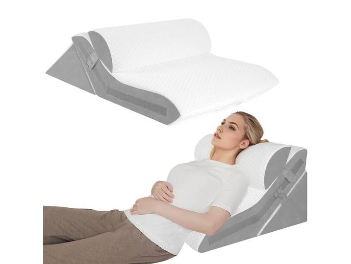 Oreiller triangulaire pliable et réglable pour dormir, 3 pièces/ensemble, pour le ronflement et après la chirurgie, soulagement des maux de dos, Reflux acide