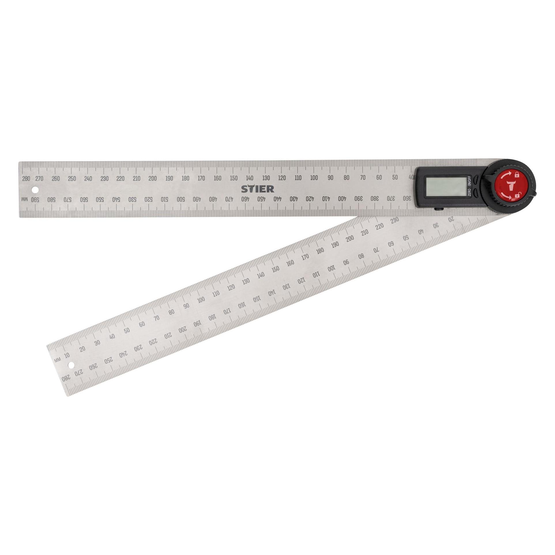 Stier Digitaler Winkelmesser SDW-300 LCD-Display ±0,3 Grad rostfreier Stahl 300 mm (79663742)