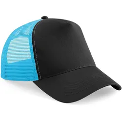 Beechfield Unisex 5-Panel Trucker Kappe Netz Cap B640 black/surf blue one size