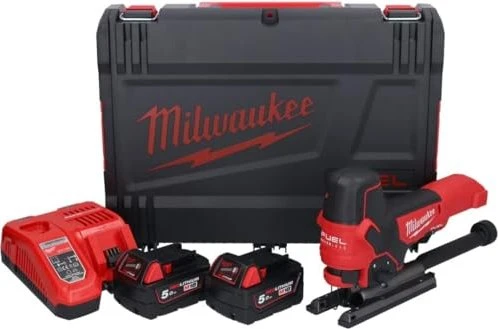 Milwaukee FUEL Akku Stichsäge M18FBJS-502X 18 Volt mit 2x Akku 5Ah und Ladegerät (4933464800)