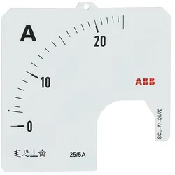 ABB SCL-A1-25/72 Amperemeter Skale Stromwandleranschluss 25/5A 2CSG112096R5011 SCLA12572