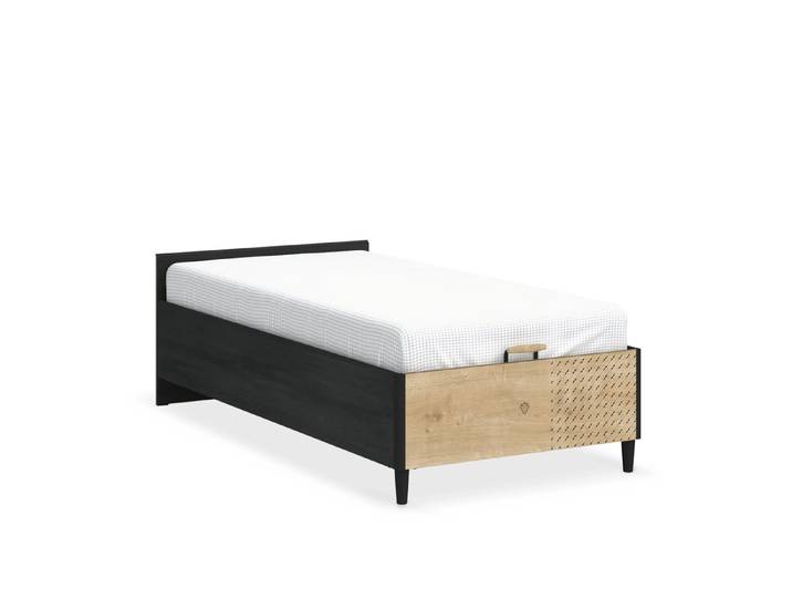 Möbel-Zeit Bett BLACK mit Bettkasten ohne Kopfteil