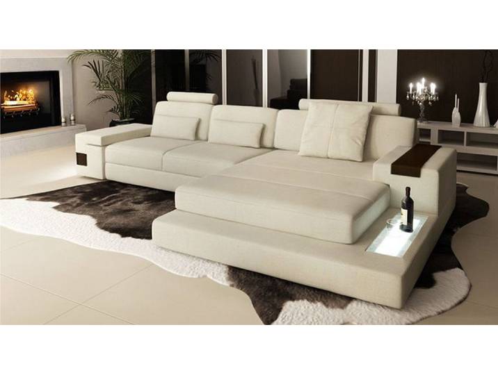 Xlmoebel Ecksofa Moderne L-förmige Couch mit Stoff- und Lederausstattung, Ecksofa, Hergestellt in Europa