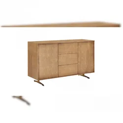 KAWOLA Sideboard GALA 2 Türen 3 Schubladen Kunstleder goldfarben Fuß Edelstahl gebürstet