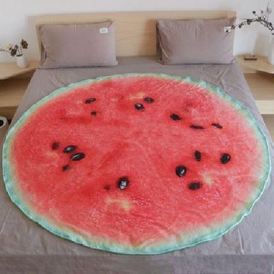 Shop Station Funny Food Blanket Round Pizza Blanket Soft Throw For Sofa, Bed, Picnic & Office Nap watermelon 70.9 In
