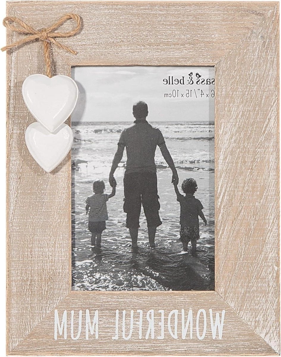 Hart Fotolijst Mum in Bruin - Shabby Chic Stijl