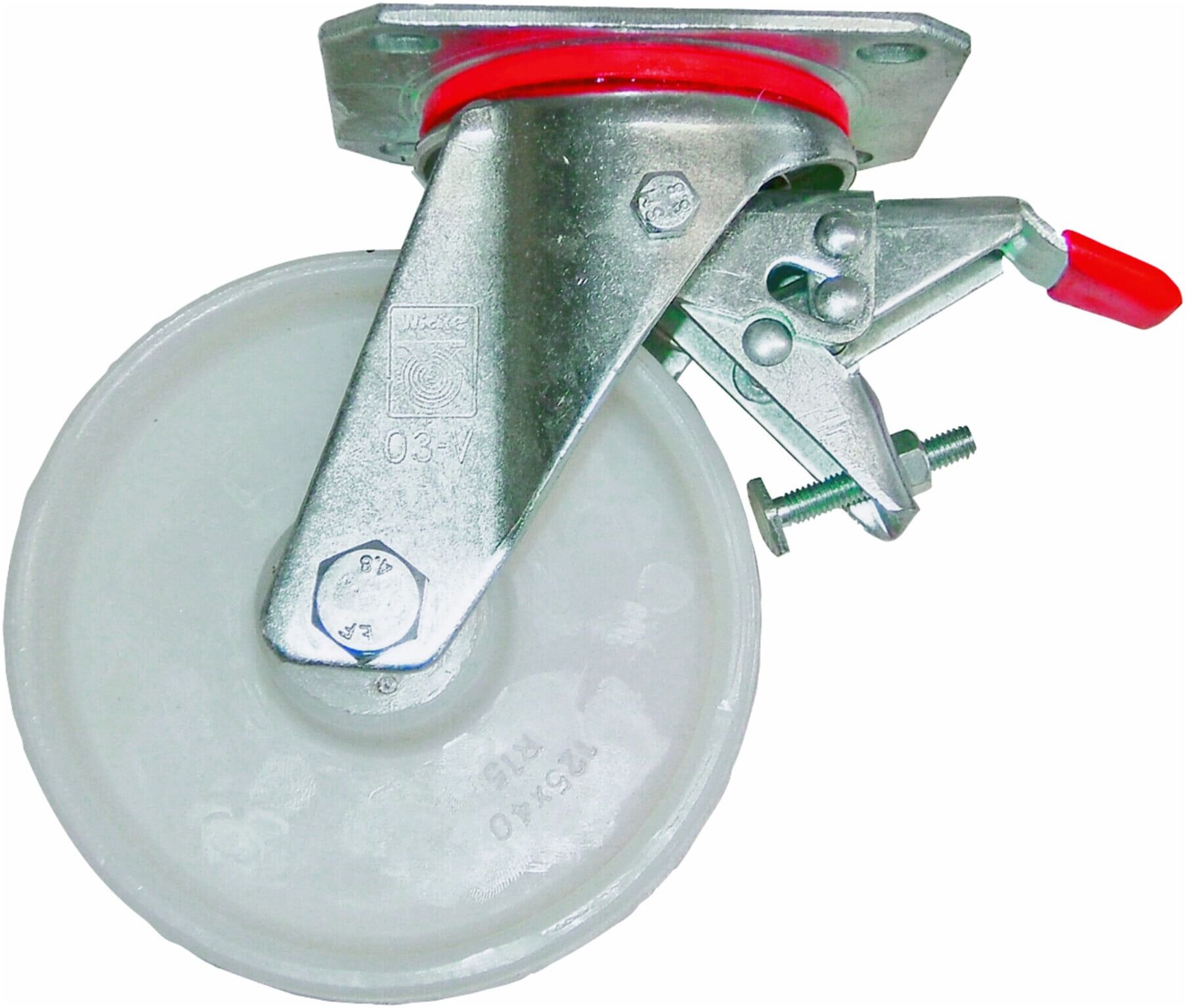 Zarges Lenkrolle mit Festeller 125 mm Durchmesser für Arbeitsbühnen (862734)