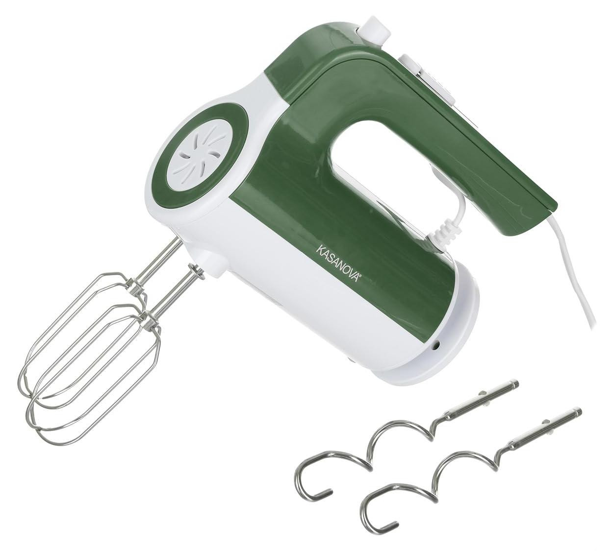KASANOVA Elektrische handmixer, 300 watt, 5 snelheden, groen