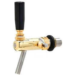 Raffeiner Junior Edelstahl Zapfhahn Kompensatorhahn Schankhahn Gold poliert 35 mm