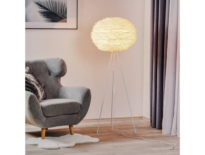 Eos Stehleuchte Large Weiß - UMAGE - Wohnzimmer - Design - Metall - Mit Schirm