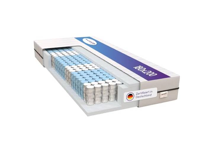 M LINE Wave Smart Matratze H4 7 Zonen Orthopädische Kaltschaummatratze 180x200 - Schaumstoffmatratze und Taschenfedern - 10 Jahre Garantie