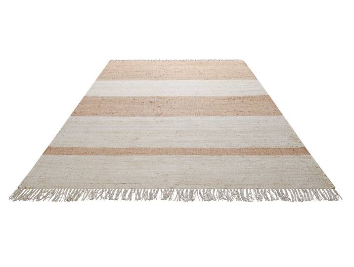 Teppich GREEN LOOOP Vante GL-82308 , braun (cognac natur,cognac natur), B:130cm H:4mm L:190cm, Jute, Teppiche, Teppich, Naturfaser Teppich aus 80% Jute 20% Baumwolle, mit Fransen, Wohnzimmer